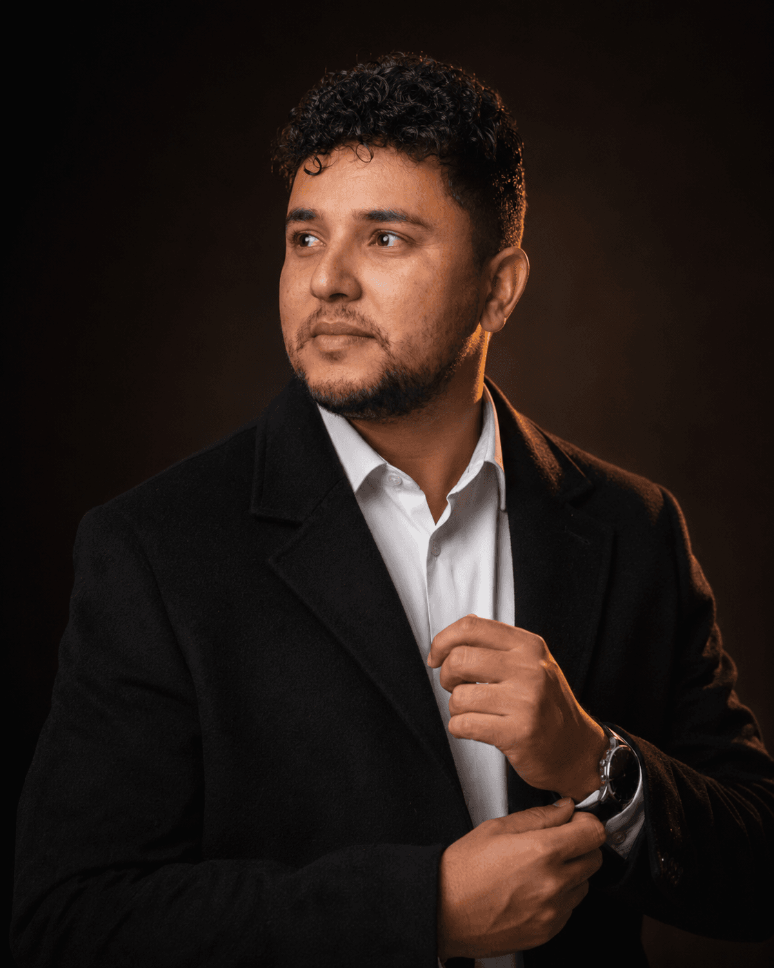 Rabin Paudel in a navy suit