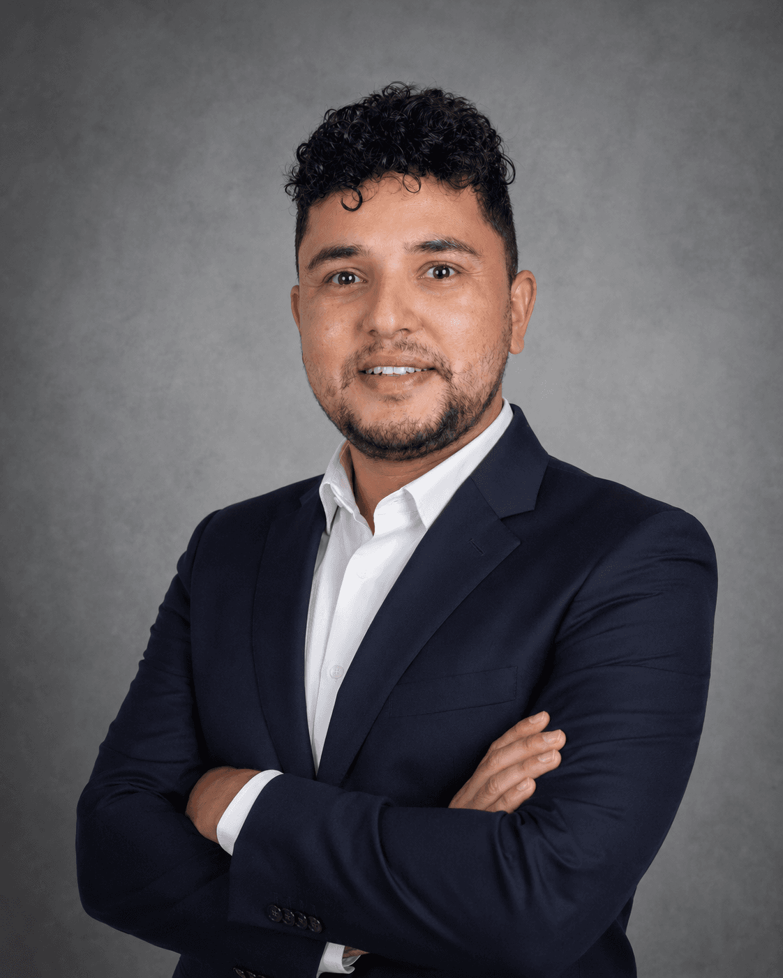 Rabin Paudel in a navy suit
